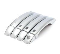 YWUIPGS for A4 B8 2009-2016 Gloss Black & Chrome Door Handle Covers, ABS Plastic Exterior Handle Protector Guard Trim, 4PCS Set (Sedan & Avant Models)(Silver Handle)
