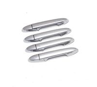 YWUIPGS for Fit Jazz 2014-2020 Carbon Fiber & Chrome Door Handle Covers, ABS Plastic Exterior Handle Protector Guard Trim, 4PCS Set (GE8 GK5 Models)(Silver 0 Button)