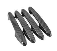 YWUIPGS for Fit Jazz 2014-2020 Carbon Fiber & Chrome Door Handle Covers, ABS Plastic Exterior Handle Protector Guard Trim, 4PCS Set (GE8 GK5 Models)(Carbon 0 Buttons)