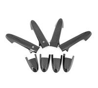 YWUIPGS for Fit Jazz 2014-2020 Carbon Fiber & Chrome Door Handle Covers, ABS Plastic Exterior Handle Protector Guard Trim, 4PCS Set (GE8 GK5 Models)(Carbon 2 Buttons)