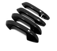 YWUIPGS for Seltos 2019-2022 Carbon Fiber & Chrome Door Handle Covers, ABS Plastic Exterior Handle Protector Guard Trim, 4PCS Set (SP2 CUV/SUV Models)(Carbon 2 Buttons)