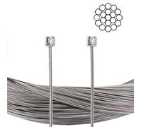 YWUIPGS Shift Cables - 3000mm/2500mm Grinding Stainless Steel Derailleur Shift Cable for Mountain Road Bike & Scooter, Ultra-Smooth Inner Wire with End Caps(2pcs SS 2.5m)