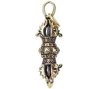 YWXXKL Brass Statue Desktop Ornament Small Metal Ornament 5cm handmade pure copper six-sided vajra keychain pendant brass bodyguard hidden secret magic device pendant jewelry, Metal, Medium