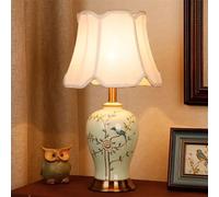 YWXXKL Contemporary Flowers and Birds Ceramics Table Lamp The American Village Living Room Bedroom Study Villa Hotel Bedside Desk Lamp