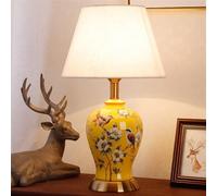YWXXKL Contemporary Flowers and Birds Ceramics Table Lamp The American Village Living Room Bedroom Study Villa Hotel Bedside Desk Lamp