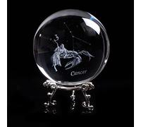 YWXXKL Creative Miniature Cancer Balls Ornament K9 Artificial Crystal 3D Engraved Constellation Globe Home Office Decoration