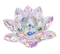 YWXXKL Crystal Flower Feng Shui Candle Holder, Tealight Holder Decorative Statues for Home Decor Indoor, Crafts Buddhism Ornaments,10CM