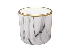 YWXXKL Ornaments - for Living Room, Table Decor, Perforated matte white marbled gold-plated cylindrical straight ceramic pot, non-porous cylindrical tabletop ceramic pot, balcony with hole green