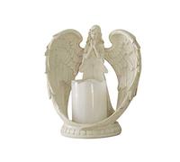 YWXXKL Praying Angel Figurine,wings Angel Flamless Candle Holder Sculpture Statue Art Ornaments Wedding Christmas Church Collection Figurine-b 14x16cm