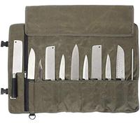YWYHHM Chefs Knife Roll Bag,12OZ Waxed Canvas Knife Bag,11 Slots Chef Knife Bag,Knife Case Storage Tote,Tool Roll Cutlery Tool Case for Camping Hiking, Gifts for Men Dad Father (Army Green)