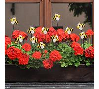 YWZHENYU 10Pcs Yellow Bees Garden Stakes Decor Yard Art Ornaments Spring Summer Resin Bee Signs for Outdoor Lawn Pathway Patio Plant Pot, Flower Bed