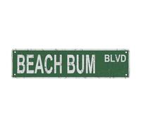YWZQWJBC Metal Sign Beach Bum Blvd Vintage Signs Retro Tin Signs Plaque Aluminum Street Sign For Bedroom Kitchen Garden Wall Pub Club Coffee Hanging Sign Decor 4X16 Inches, GuiXS1808