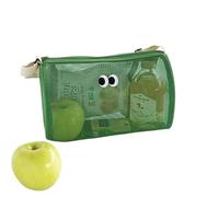 YXADGML Beach Bag Mesh Cosmetic Bag Cute Big Eyes Make Up Case Makeup Pouch Portable Toiletry Storage Candy Color(Green)