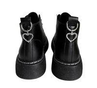 YXADGML Boot Chains 2pcs Metal Hollow Stars Silver Hearts Pendant Boots Shoes Buckles Decoration Party Jewelry Snap Hook Shoes Accessories(Heart 2-2pcs)