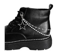 YXADGML Boot Chains Boots Canvas Shoes Buckles Boots Chains Love Star Pearl Double Layer Shoe Chain Shoe Accessories Metal Shoes Buckles(Silver star)