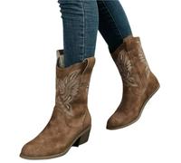 YXADGML Cowboy Boots For Women Women Boots Fashion Casual Shoes For Women High Heels Strange Style Pointed Toe Solid Color Boots(Brown,40)