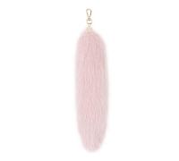 YXBOMG Light Pink Cat Tail Keychain 12.2" (31cm) Fox Long Plush Soft Tail, Halloween Animal Wolf Role Play Party Props Dress Up Phone Backpack Hanging Ornament