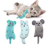 YXBWM Catnip Toys 3Pack - Teeth Cleaning Cat Chew Toys for Indoor Cats & Kittens - Durable Interactive Scratching Kicking Plush Pillow with Natural Catnip - Boredom Relief Gift for Small Medium Cats