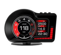 YXCDESOY F15 Car Digital Speedometer OBD2 GPS HUD Head Up Display Digital Overspeed Alarm RPM Water Temperature Turbo Pressure Fuel Consumption For All After 2008 Vehicles