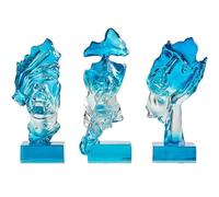 YXCQHZM Creative Face Statues Home Decor,3 Piece Silence Is Gold Statue, Collectible Statue for Modern Home, Living Room, Bookcase, Desk Decoration (A)