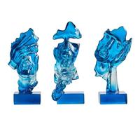 YXCQHZM Creative Face Statues Home Decor,3 Piece Silence Is Gold Statue, Collectible Statue for Modern Home, Living Room, Bookcase, Desk Decoration (C)