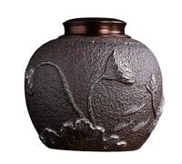 YXCQHZM Gilded Iron Glaze Cremation Urns for ashes adult Medium Size Sealed Ceramics Adult Human Memorial Ashes Urn (B,20cm)