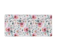 YXDVPALNE Australian Flora Watercolor Eucalyptus And Blush Flowers,Mouse Pad Large Desk Pad Computer Keyboard Mouse Mat With Non Slip Rubber Base 40 x 90 cm