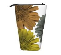 YXDVPALNE Autumn Modern Colors Gerbera Daisies Floral,Telescopic Pencil Case,Stand Pencil Holder with Zipper Pencil Pouch Pen Bag