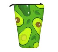 YXDVPALNE Avocado On Green Food and Drink,Telescopic Pencil Case,Stand Pencil Holder with Zipper Pencil Pouch Pen Bag