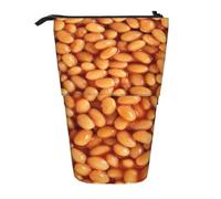 YXDVPALNE Baked Beans,Telescopic Pencil Case,Stand Pencil Holder with Zipper Pencil Pouch Pen Bag