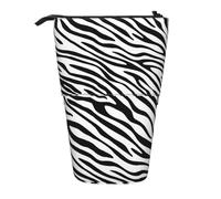 YXDVPALNE Basic Zebra,Telescopic Pencil Case,Stand Pencil Holder with Zipper Pencil Pouch Pen Bag