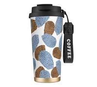 YXDVPALNE Best and Modern Leopard Skin Summary,316 Stainless Steel Coffee Mug with Lanyard,Insulated Tumbler Double Wall Travel Car Cup 500 ml