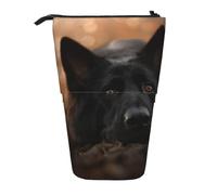 YXDVPALNE Black German Shepherd Bokeh Autumn German,Telescopic Pencil Case,Stand Pencil Holder with Zipper Pencil Pouch Pen Bag