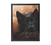 YXDVPALNE Black German Shepherd Bokeh Autumn German, Wall Art Prints Black Frame Decorative Painting Wall Hanging For Home 30 x 40 cm