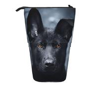 YXDVPALNE Black German Shepherd Puppy German Shepherd,Telescopic Pencil Case,Stand Pencil Holder with Zipper Pencil Pouch Pen Bag
