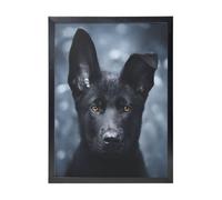 YXDVPALNE Black German Shepherd Puppy German Shepherd, Wall Art Prints Black Frame Decorative Painting Wall Hanging For Home 30 x 40 cm