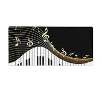 YXDVPALNE Black Musical Notes,Mouse Pad Large Desk Pad Computer Keyboard Mouse Mat With Non Slip Rubber Base 40 x 90 cm