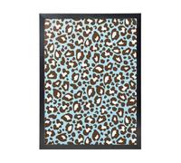 YXDVPALNE Blue And Brown Leopard Spotted Animal Print, Wall Art Prints Black Frame Decorative Painting Wall Hanging For Home 30 x 40 cm