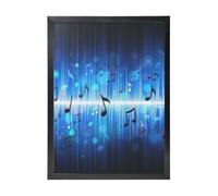 YXDVPALNE Blue Music Note, Wall Art Prints Black Frame Decorative Painting Wall Hanging For Home 30 x 40 cm