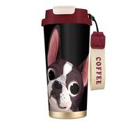 YXDVPALNE Boston Terrier Nature,316 Stainless Steel Coffee Mug with Lanyard,Insulated Tumbler Double Wall Travel Car Cup 500 ml
