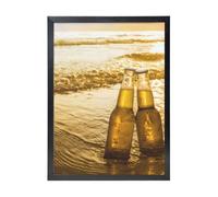 YXDVPALNE Bottles Beer Beach Sunset Time Printed, Wall Art Prints Black Frame Decorative Painting Wall Hanging For Home 30 x 40 cm