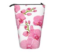 YXDVPALNE Bright Pink Purple Floral Pattern,Telescopic Pencil Case,Stand Pencil Holder with Zipper Pencil Pouch Pen Bag