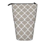 YXDVPALNE Brown Mod Modern Taupe White,Telescopic Pencil Case,Stand Pencil Holder with Zipper Pencil Pouch Pen Bag