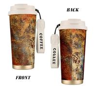 YXDVPALNE Brown Rust Colorful Metal Rusty Steel Iron Structure,316 Stainless Steel Coffee Mug with Lanyard,Insulated Tumbler Double Wall Travel Car Cup 500 ml