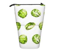 YXDVPALNE Brussel Sprouts,Telescopic Pencil Case,Stand Pencil Holder with Zipper Pencil Pouch Pen Bag