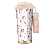 YXDVPALNE Candy Cane,316 Stainless Steel Coffee Mug with Lanyard,Insulated Tumbler Double Wall Travel Car Cup 500 ml