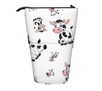 YXDVPALNE Cartoon Cows,Telescopic Pencil Case,Stand Pencil Holder with Zipper Pencil Pouch Pen Bag