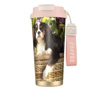 YXDVPALNE Cavalier King Charles Spaniel,316 Stainless Steel Coffee Mug with Lanyard,Insulated Tumbler Double Wall Travel Car Cup 500 ml