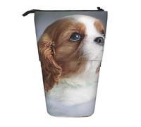 YXDVPALNE Cavalier King Charles Spaniel Face,Telescopic Pencil Case,Stand Pencil Holder with Zipper Pencil Pouch Pen Bag
