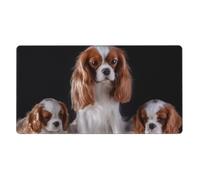 YXDVPALNE Cavalier King Charles Spaniel Mother With Cubs,Mouse Pad Large Desk Pad Computer Keyboard Mouse Mat With Non Slip Rubber Base 40 x 70 cm
